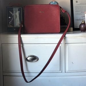 DKNY red crossbody bag